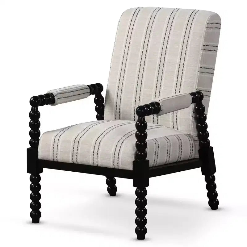 Fauteuil d'appoint rembourré avec structure en bois d'hévéa et dossier ergonomique