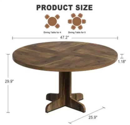 Table à manger ronde Phoebe avec pieds courbés pour salle à manger