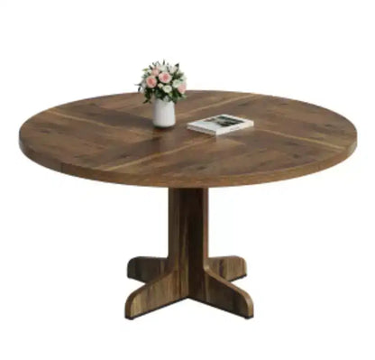 Table à manger ronde Phoebe avec pieds courbés pour salle à manger