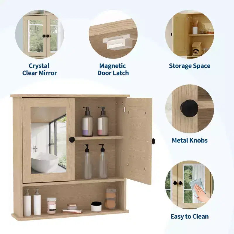 Meuble de rangement mural de salle de bain, organiseur 2 niveaux au-dessus des toilettes, armoire en bois étanche pour salle de bain, cuisine, salon