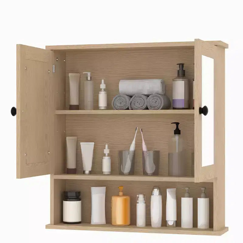 Meuble de rangement mural de salle de bain, organiseur 2 niveaux au-dessus des toilettes, armoire en bois étanche pour salle de bain, cuisine, salon
