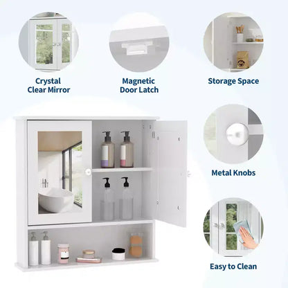 Meuble de rangement mural de salle de bain, organiseur 2 niveaux au-dessus des toilettes, armoire en bois étanche pour salle de bain, cuisine, salon