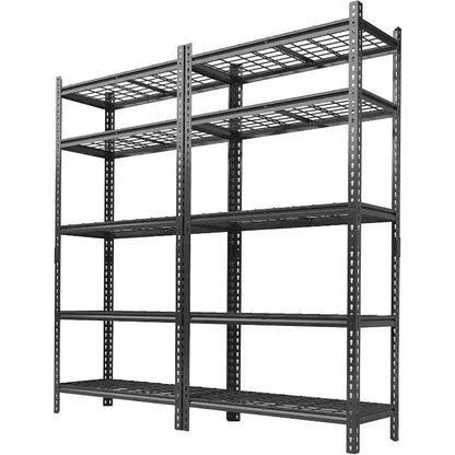 Metal Storage Shelving Unit, 5-Tier Adjustable Storage Rack Heavy Duty Garage Shelves, 2000 lbs for Garage, Warehouse, 36W x 16D x 72H, 2 Pack