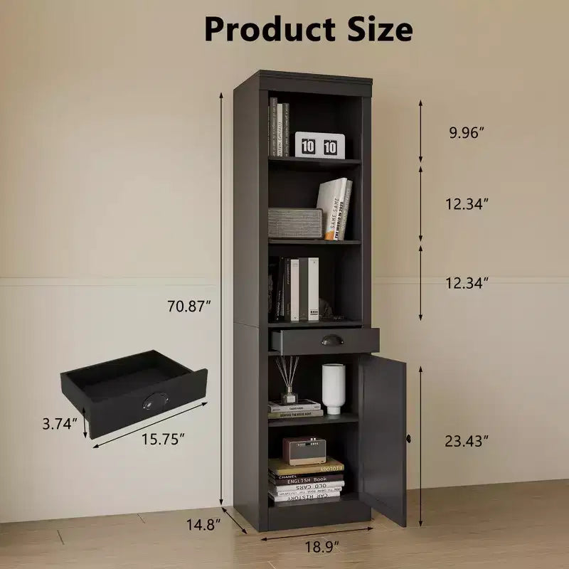 Étagère, Bibliothèque en bois à 5 niveaux, Rangement ouvert, Étagère moderne en blanc ivoire, Étagères de présentation autoportantes pour chambre à coucher, salon
