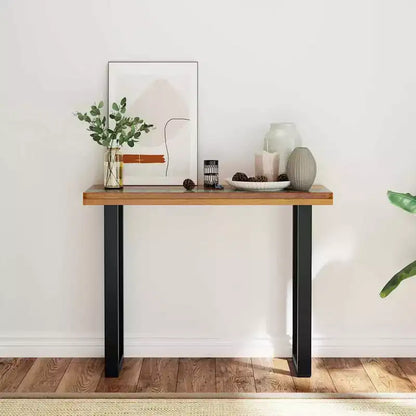 Console en teck industriel avec incrustation en résine 39,4x13,8x29,5"
