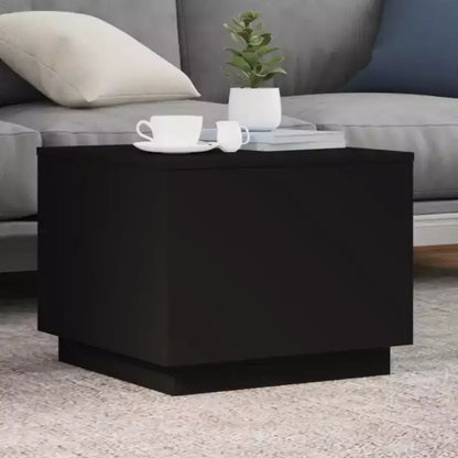 Table basse LED moderne bois d'ingénierie blanc 50x50x40 cm
