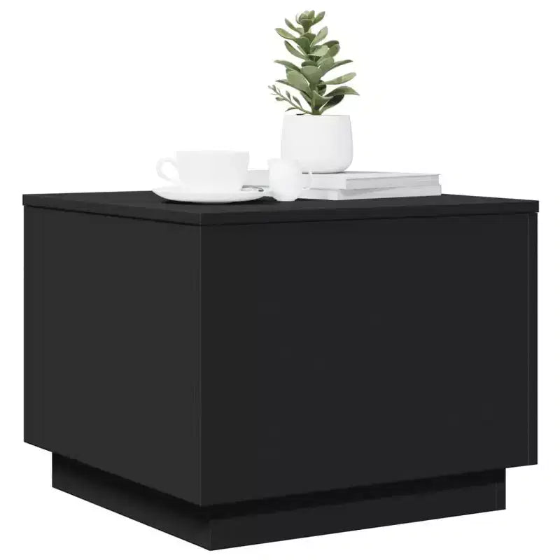 Table basse LED moderne bois d'ingénierie blanc 50x50x40 cm