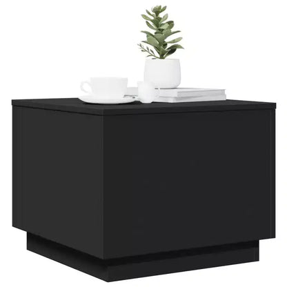 Table basse LED moderne bois d'ingénierie blanc 50x50x40 cm