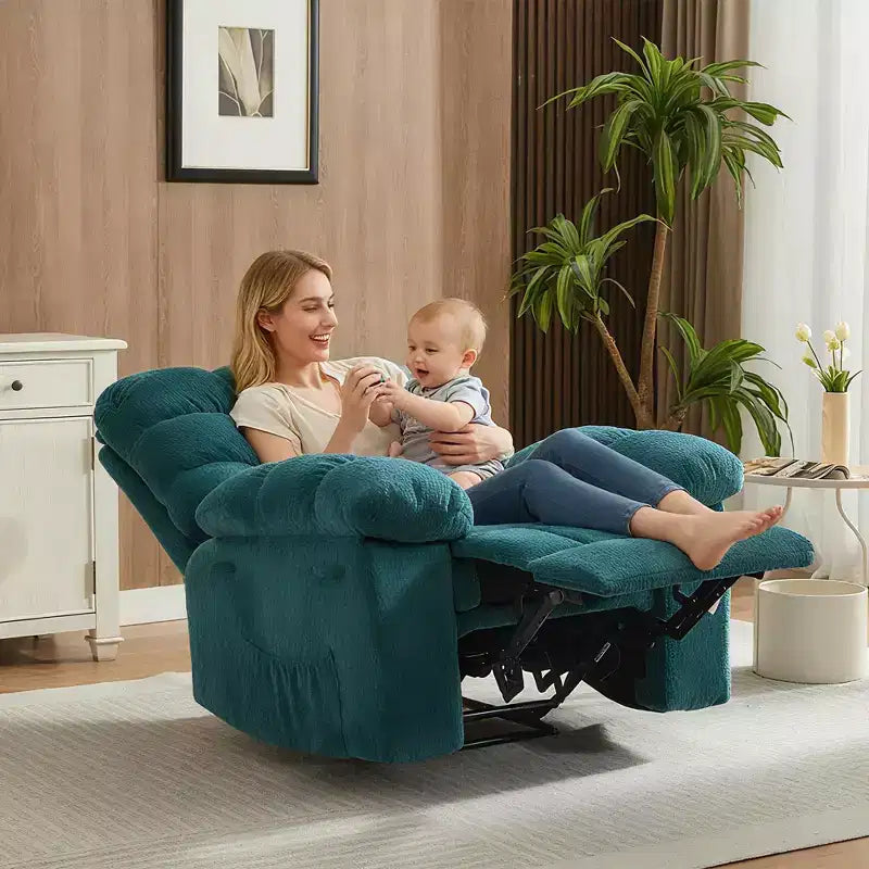Fauteuil inclinable manuel surdimensionné avec pochette latérale, capacité de 136 kg