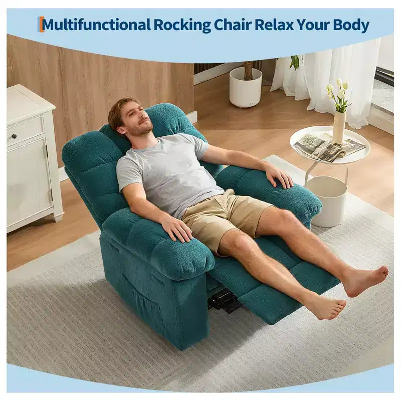 Fauteuil inclinable manuel surdimensionné avec pochette latérale, capacité de 136 kg