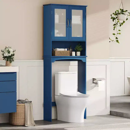 Meuble de rangement sur pied au-dessus des toilettes avec étagère pour salle de bain