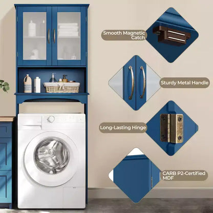 Meuble de rangement sur pied au-dessus des toilettes avec étagère pour salle de bain