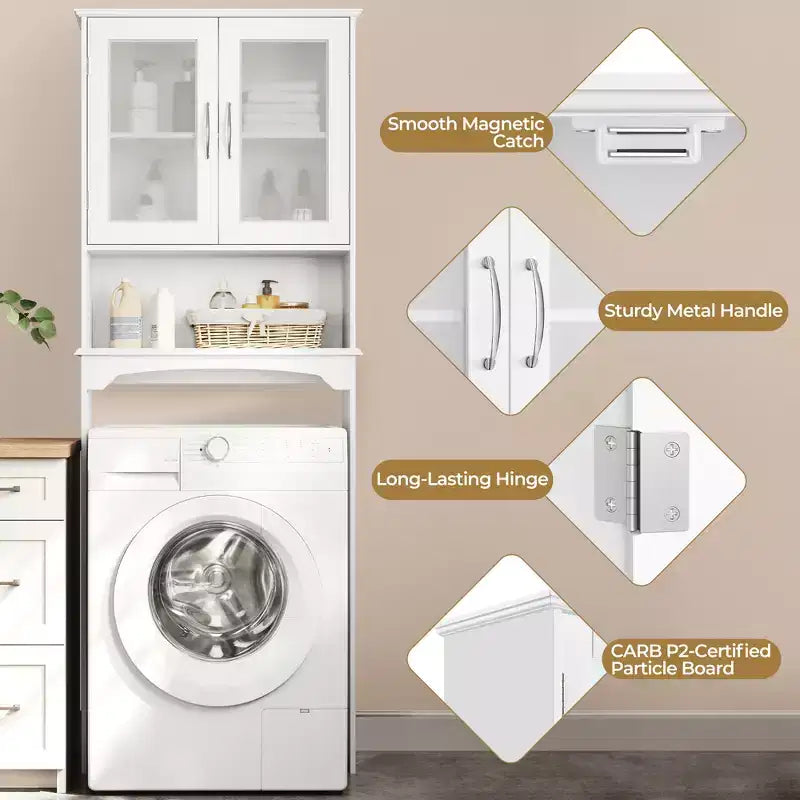 Meuble de rangement sur pied au-dessus des toilettes avec étagère pour salle de bain
