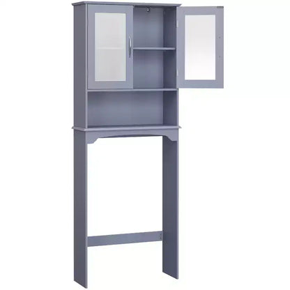 Meuble de rangement sur pied au-dessus des toilettes avec étagère pour salle de bain